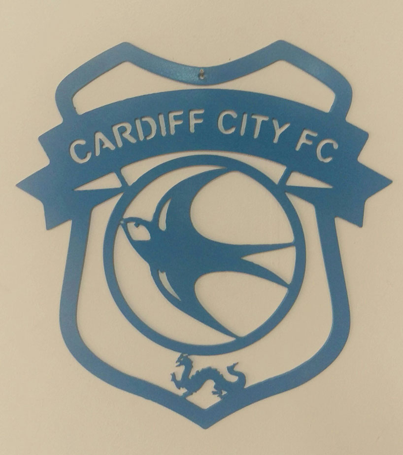 Cardiff City FC Crest - Wall - Plasma Metal Art