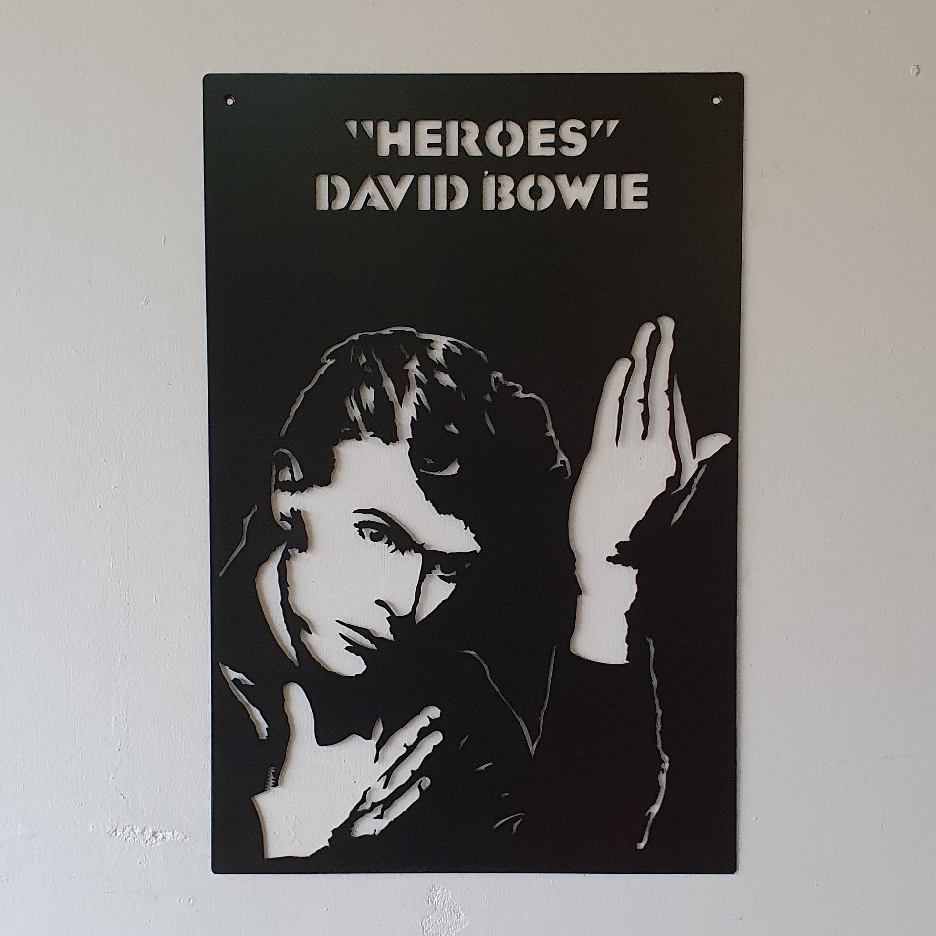 David Bowie 'Heroes' Plaque Plasma Metal Art